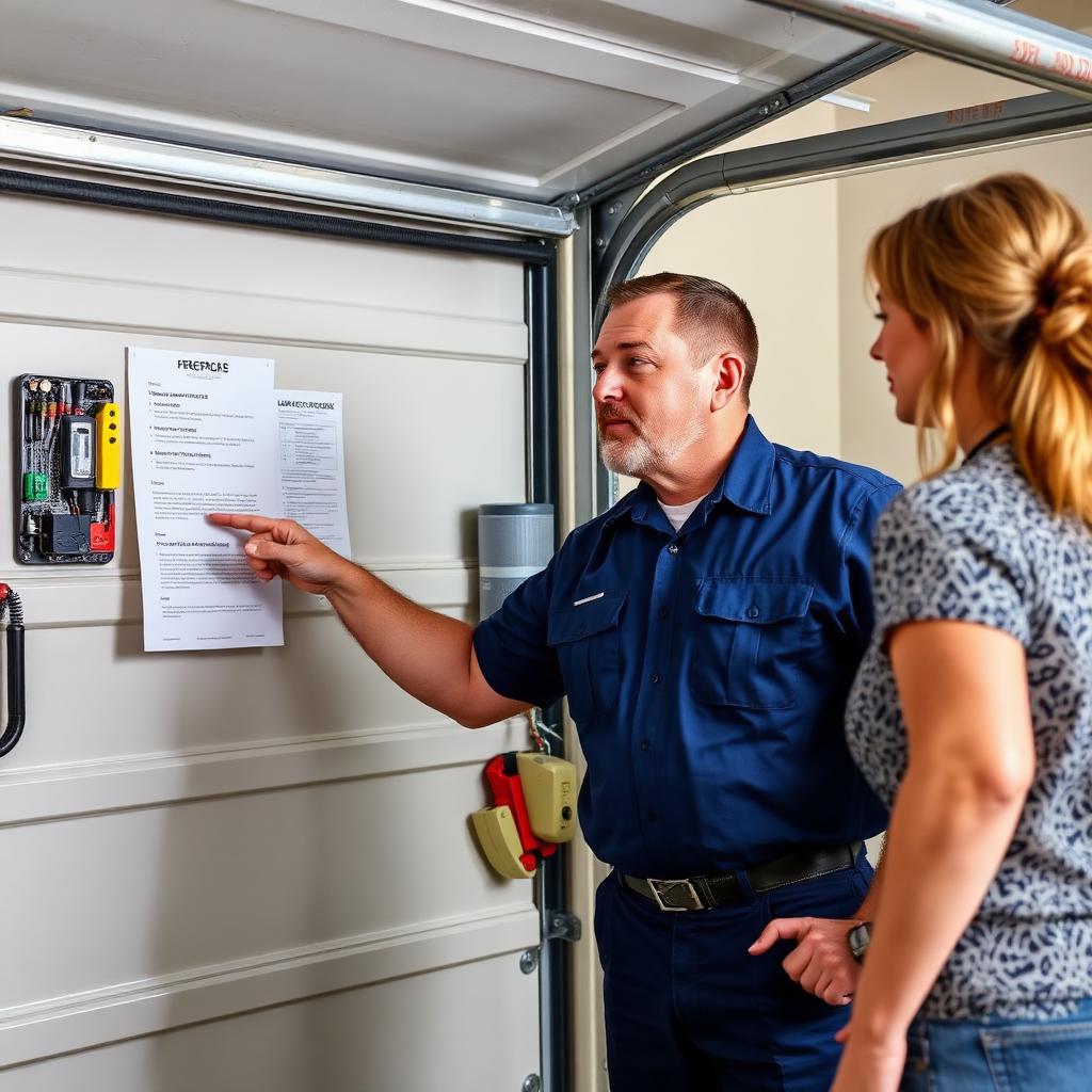 Oroville Garage Doors technician consulting with homeowner